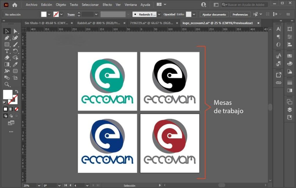 Interfaz de Adobe Illustrator