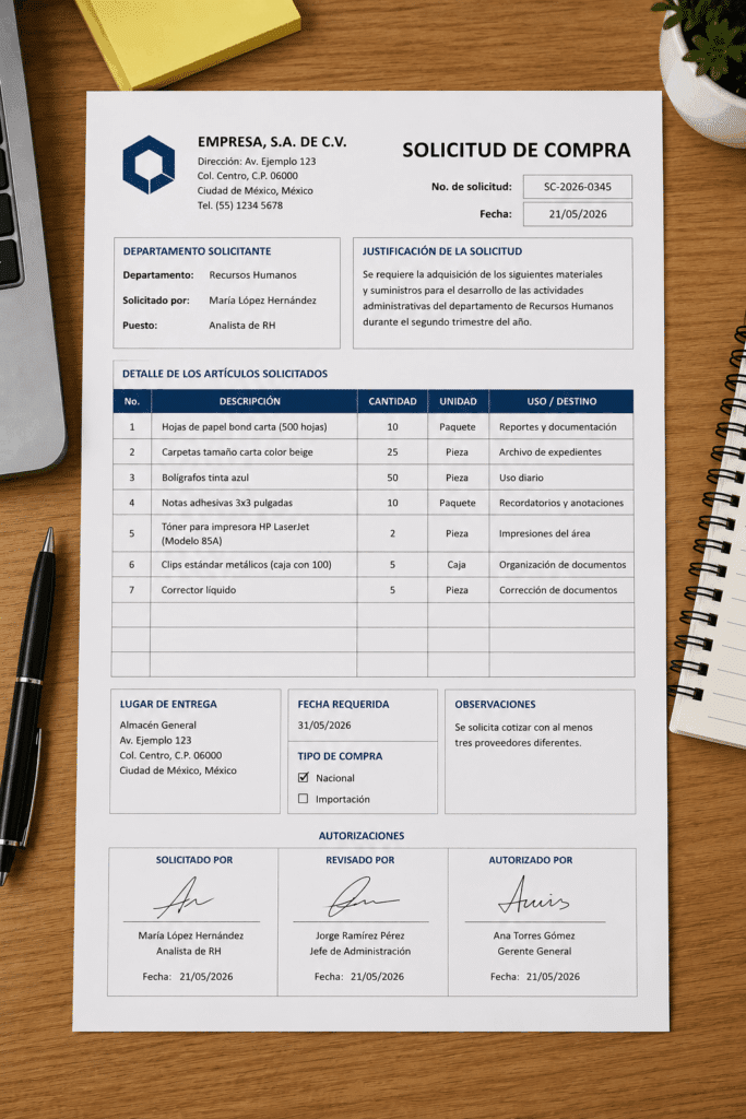 Proceso de Compra: Solicitud de compra