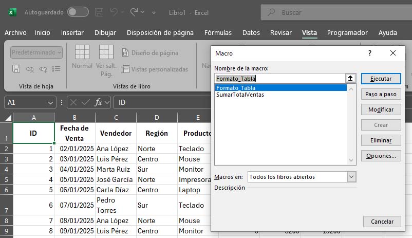 Cómo ejecutar una macro