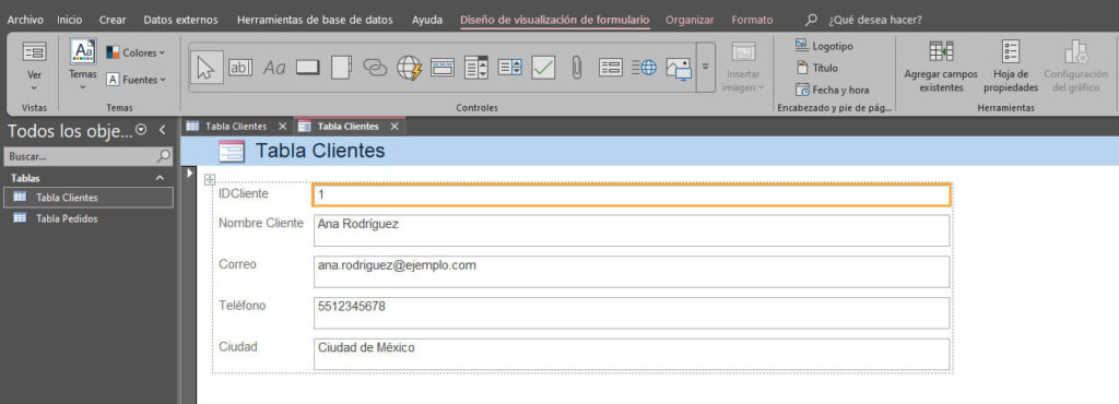 Formularios en Microsoft Access