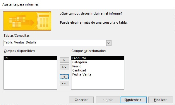 Selección de los datos