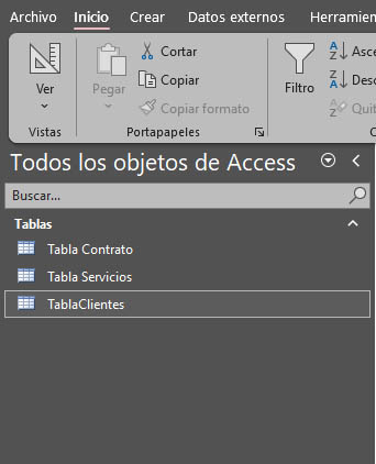 Definir tablas de la base de datos