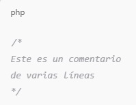 Comentario de Varias Líneas en PHP