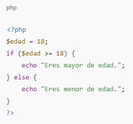 Estructura If-else en PHP