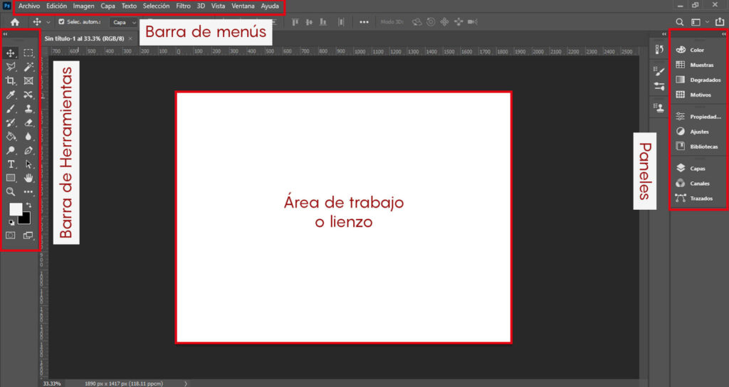 La interfaz de Photoshop