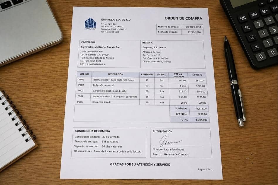 Proceso de Compra: Orden de compra