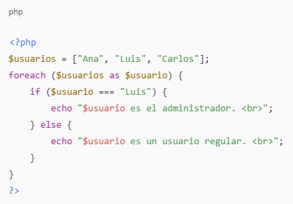 Uso Combinado de Estructuras en PHP